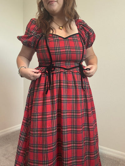 Holiday Plaid Midi Dress