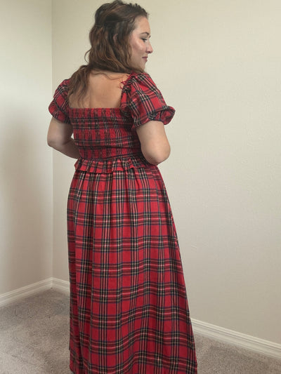 Holiday Plaid Midi Dress
