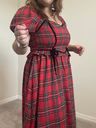 Holiday Plaid Midi Dress