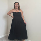 Kait Tulle Midi Dress | Black