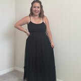 Kait Tulle Midi Dress | Black