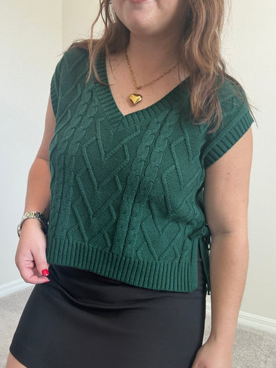 Heather Cable Knit Sweater Vest