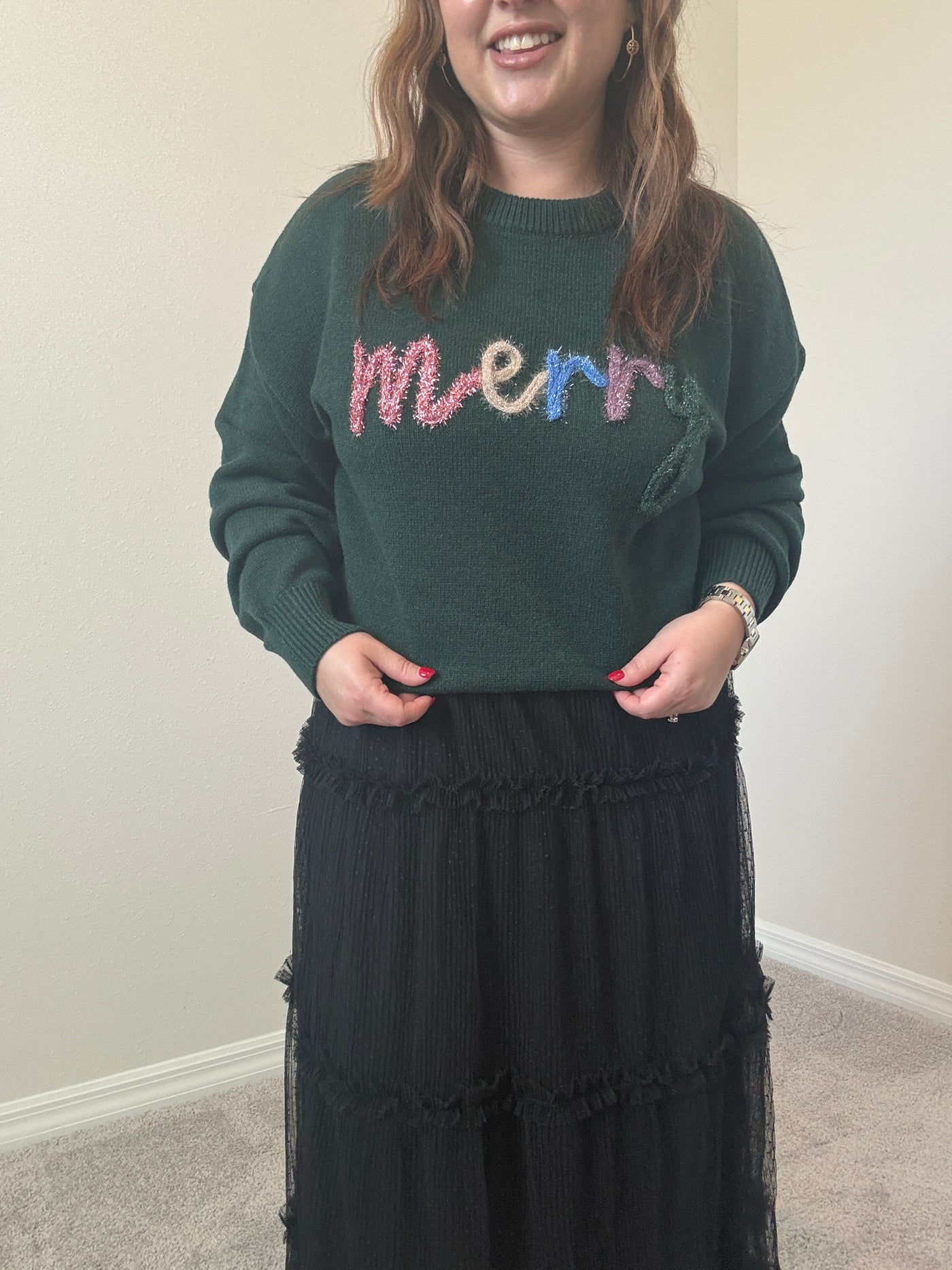 Merry Tinsel Graphic Sweater
