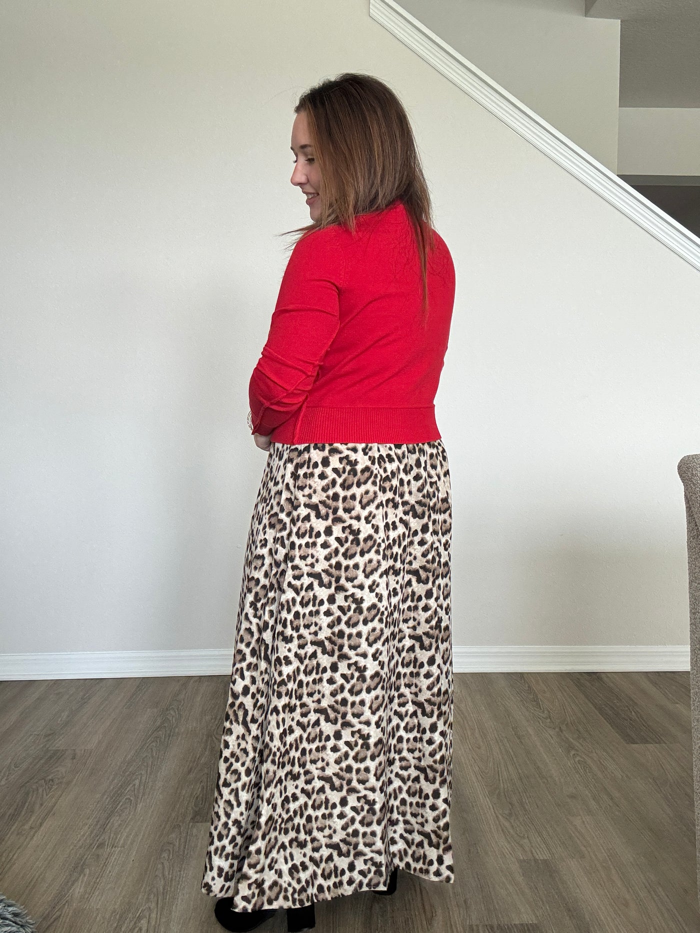 Cherry Red Ribbed Cardigan