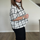 Plaid Top Black and White