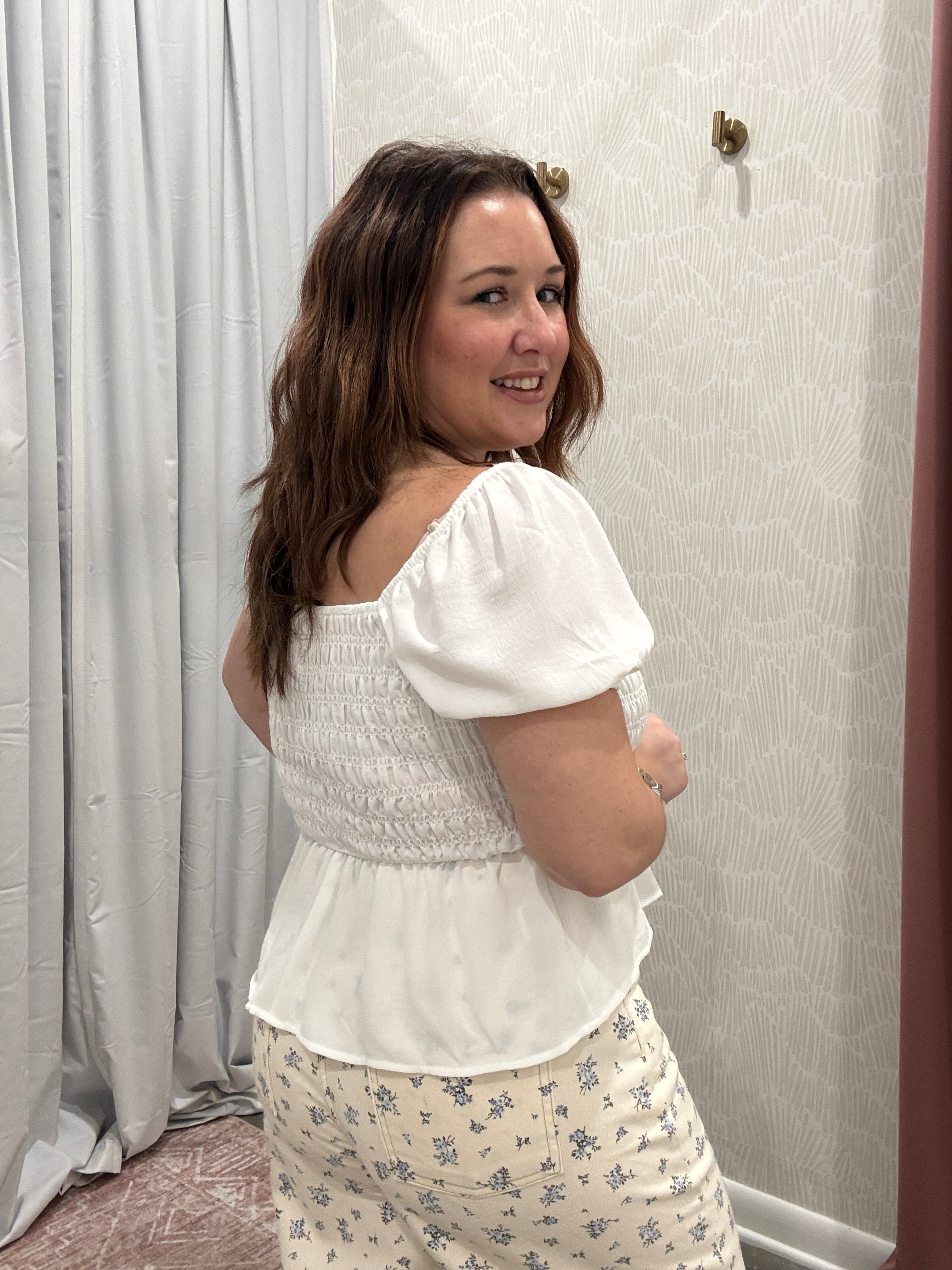 Cammie Front Tie Smocked Top