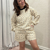 Layla Floral Print Quilted Knit Pullover