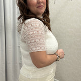 Haven Lace Mock Neck Top | Ivory