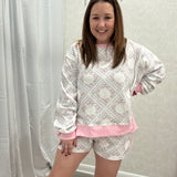 Addie Floral Scarf French Terry Shorts