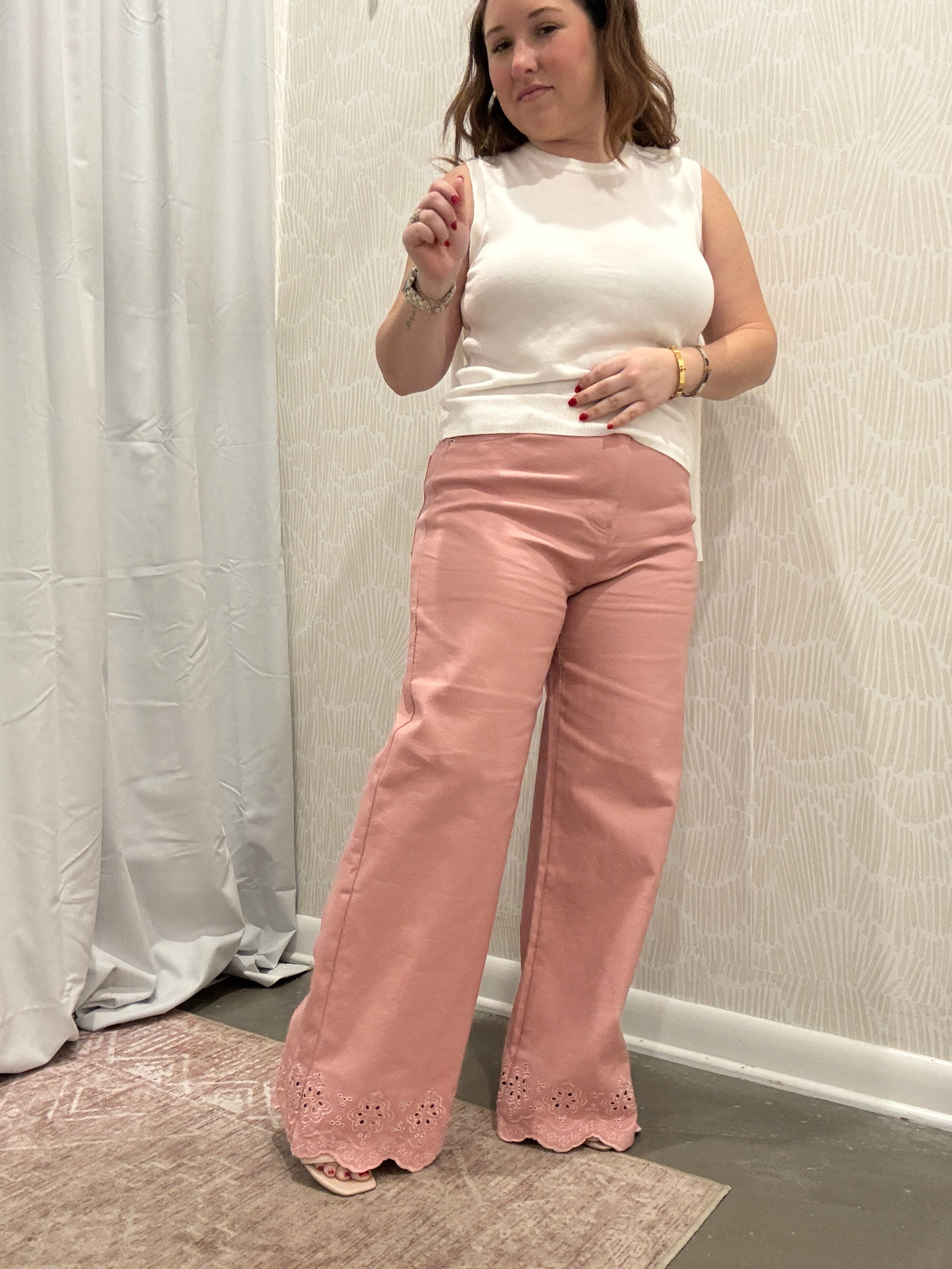 Molly Scalloped Hem Pants