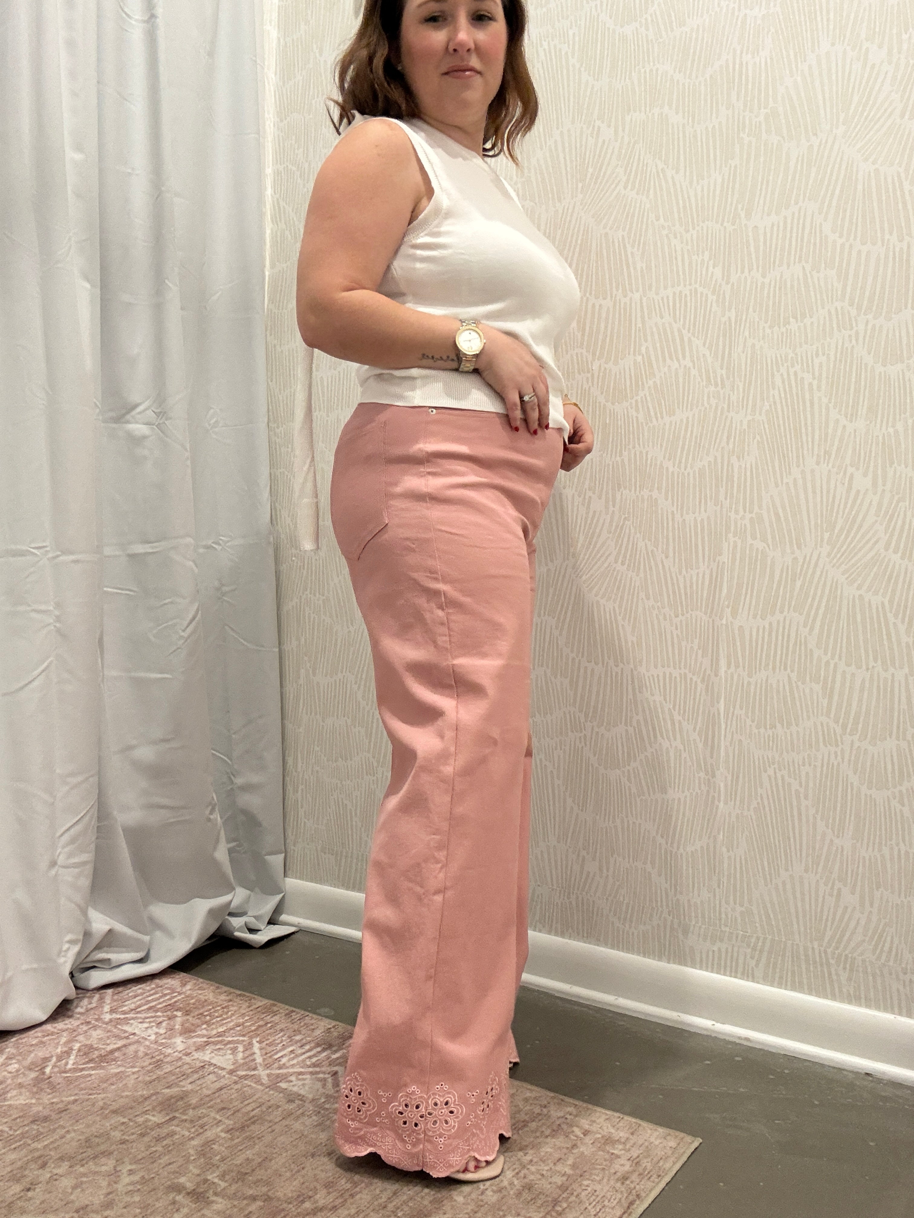 Molly Scalloped Hem Pants