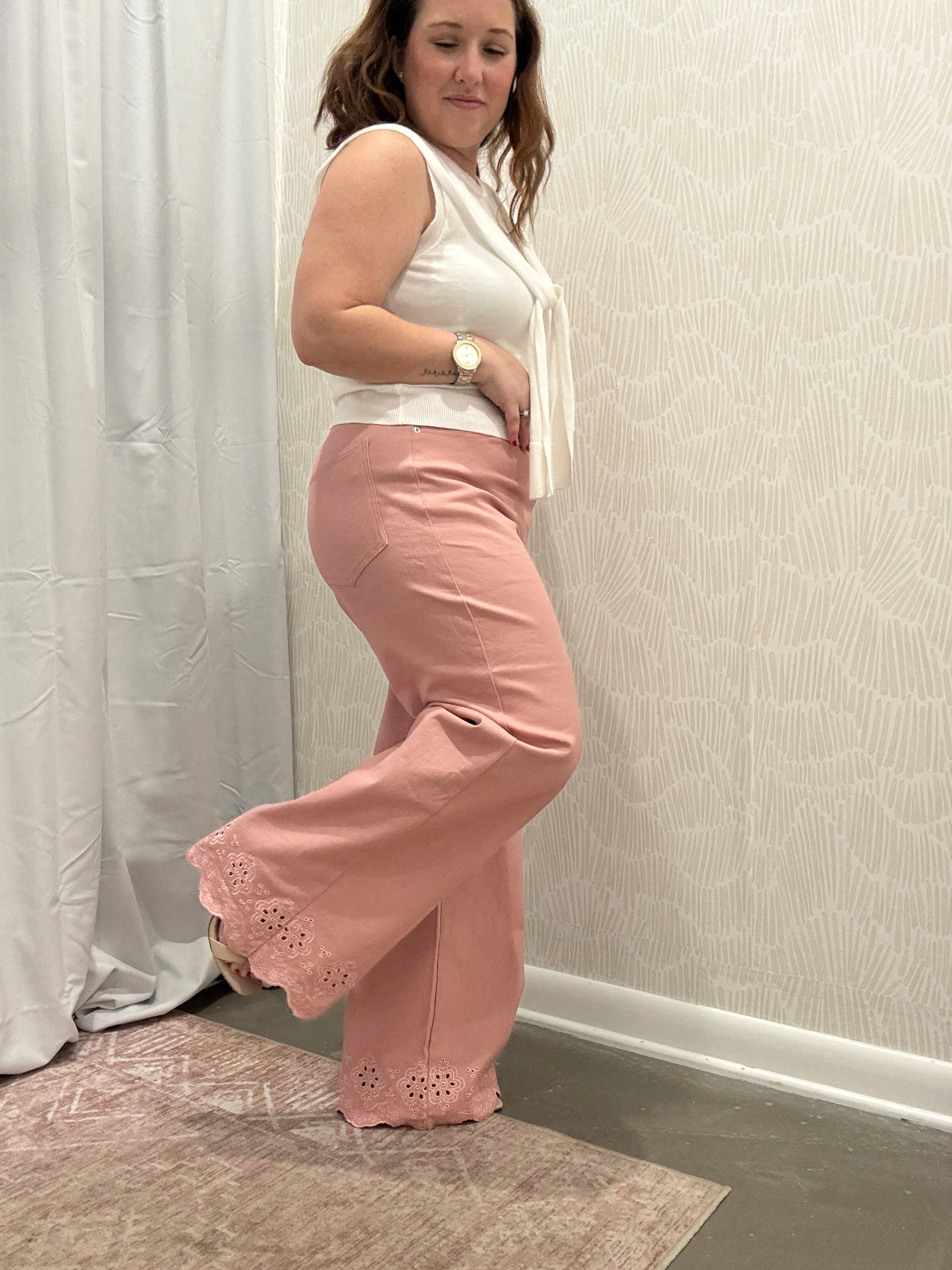 Molly Scalloped Hem Pants