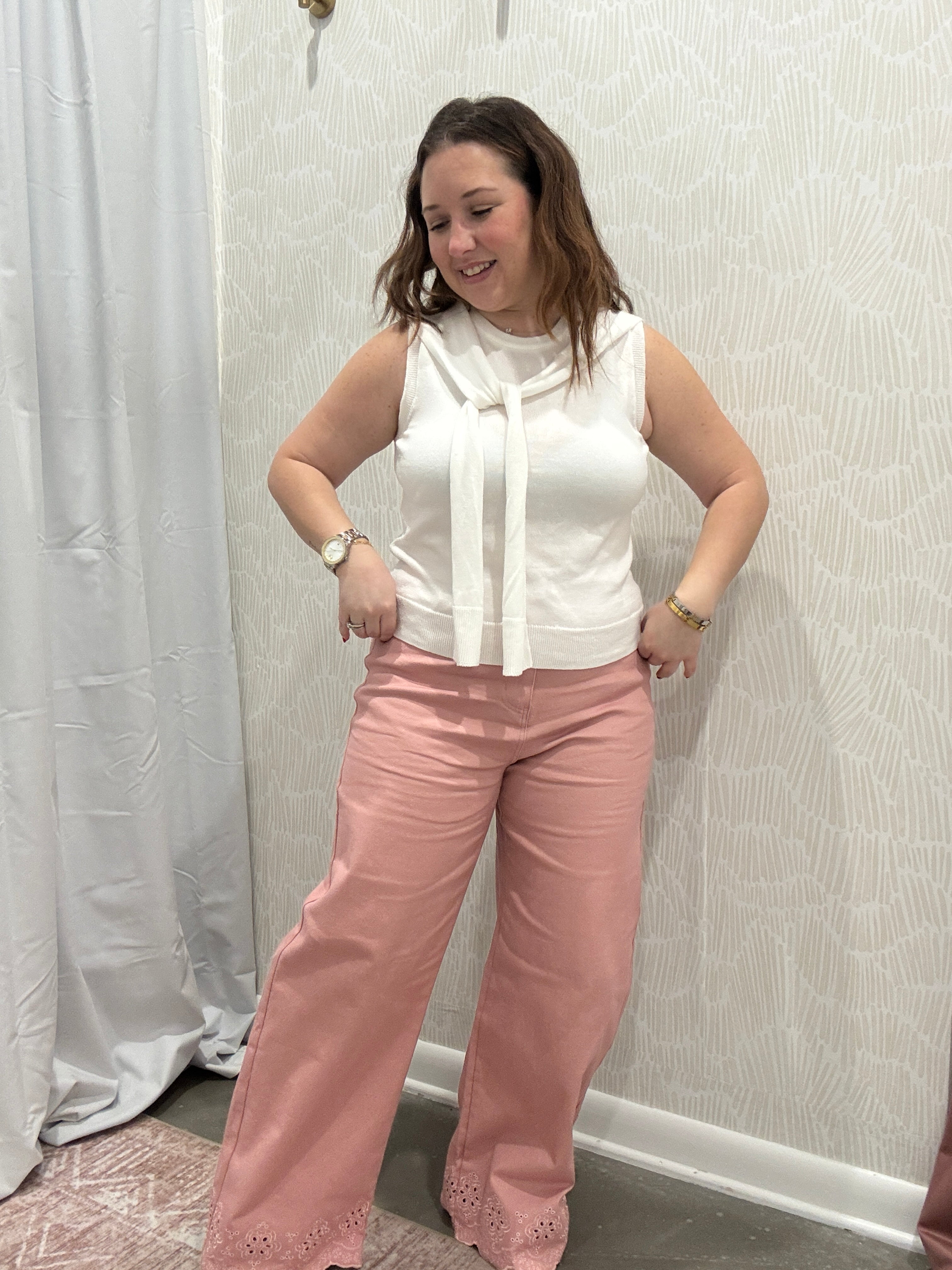 Molly Scalloped Hem Pants