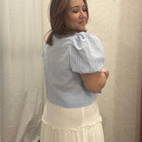 Skyler Gingham Tie-Front Blouse
