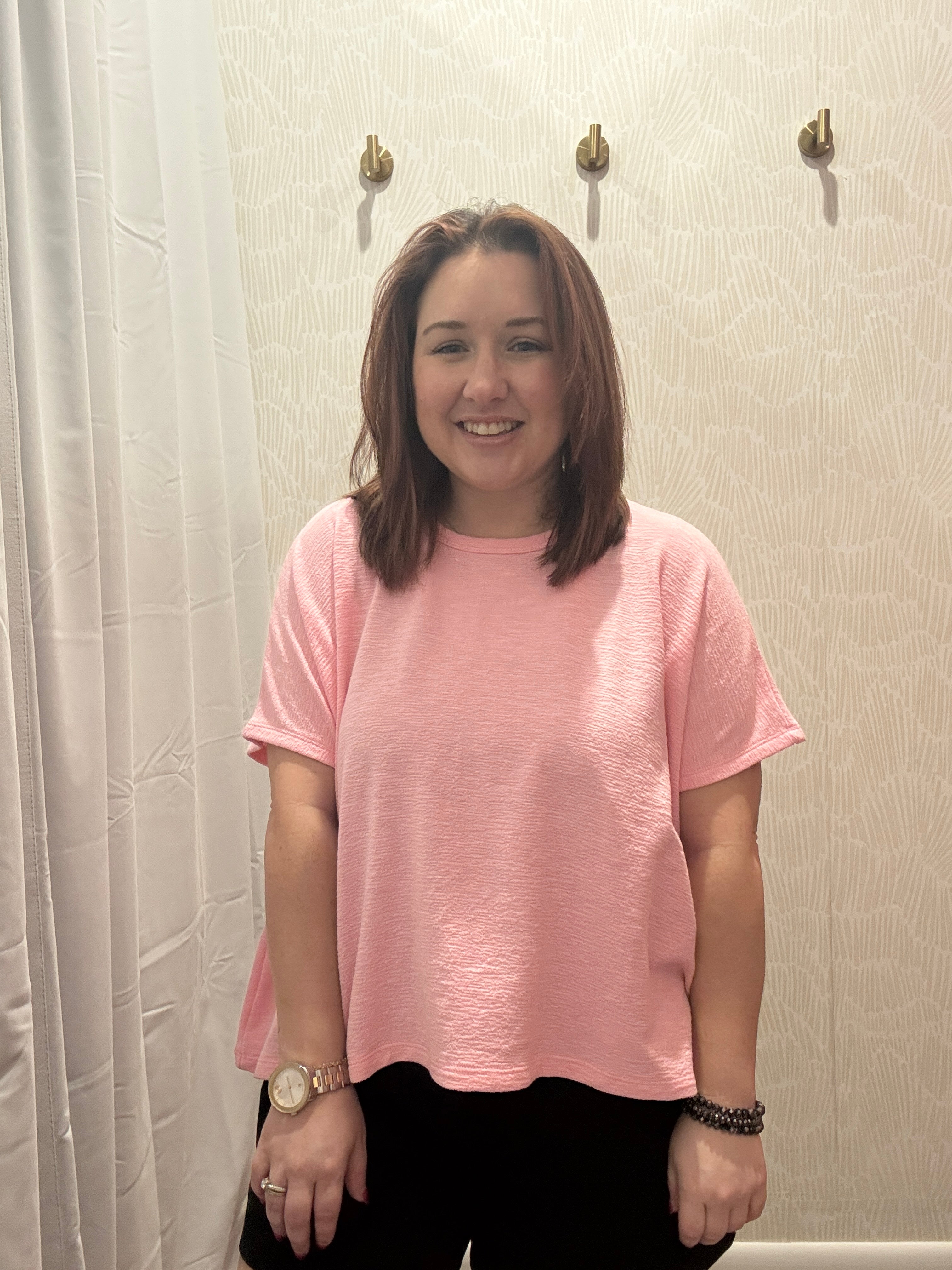 Cotton Slub Oversize Tee | Pink