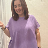 Cotton Slub Oversize Tee | Lavender