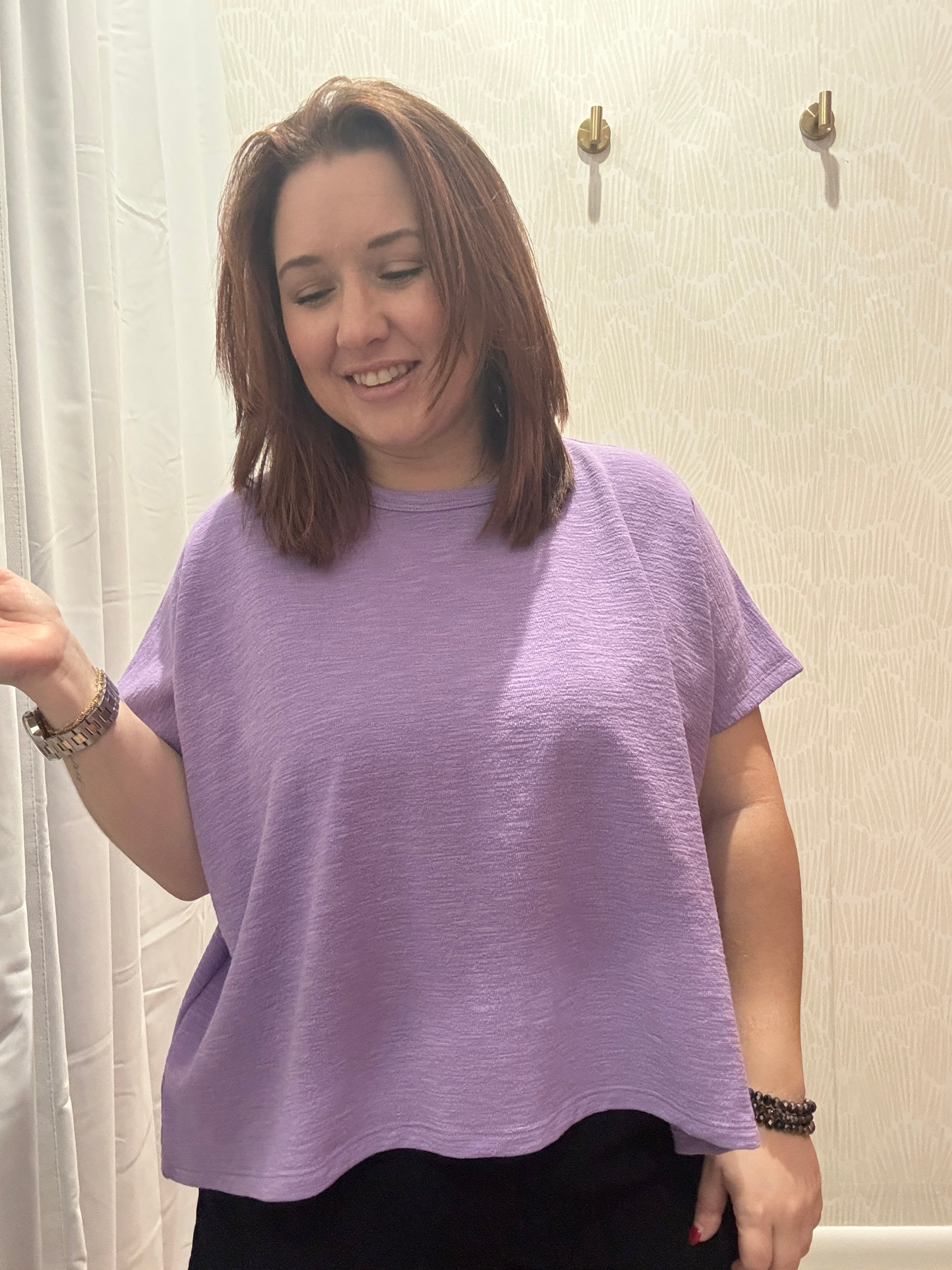 Cotton Slub Oversize Tee | Lavender