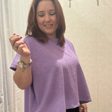 Cotton Slub Oversize Tee | Lavender