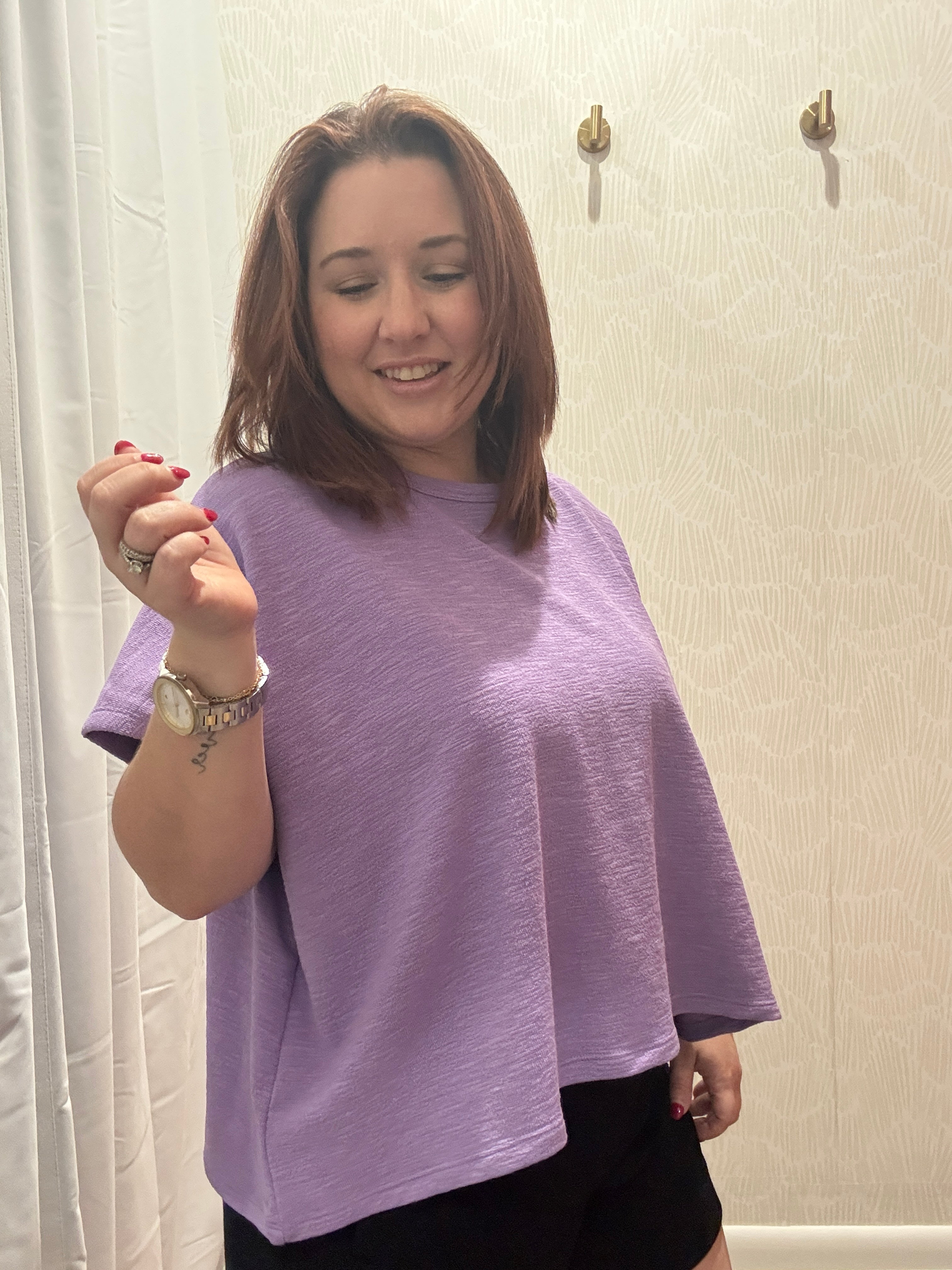 Cotton Slub Oversize Tee | Lavender