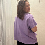 Cotton Slub Oversize Tee | Lavender