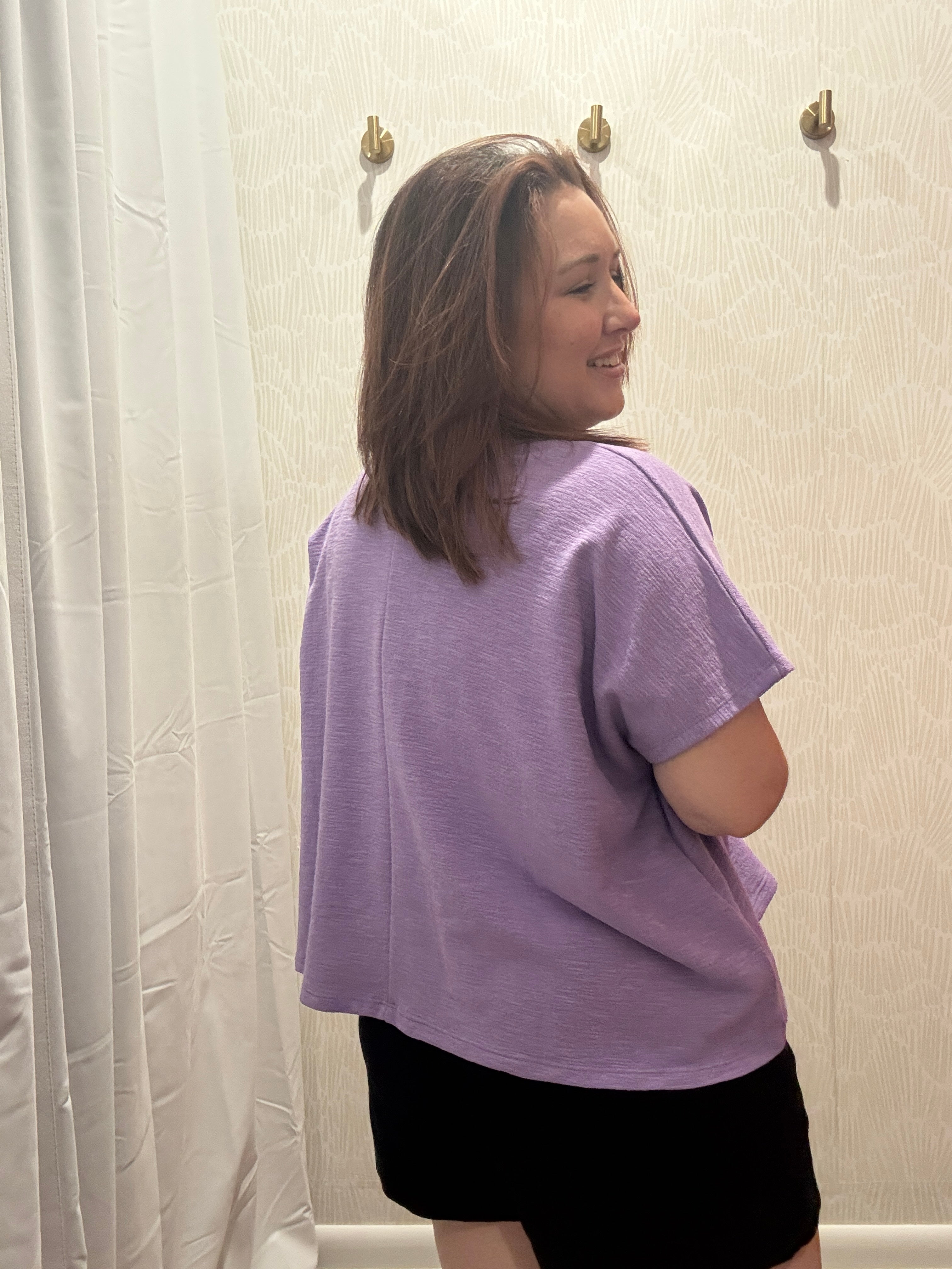 Cotton Slub Oversize Tee | Lavender
