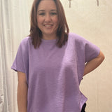 Cotton Slub Oversize Tee | Lavender