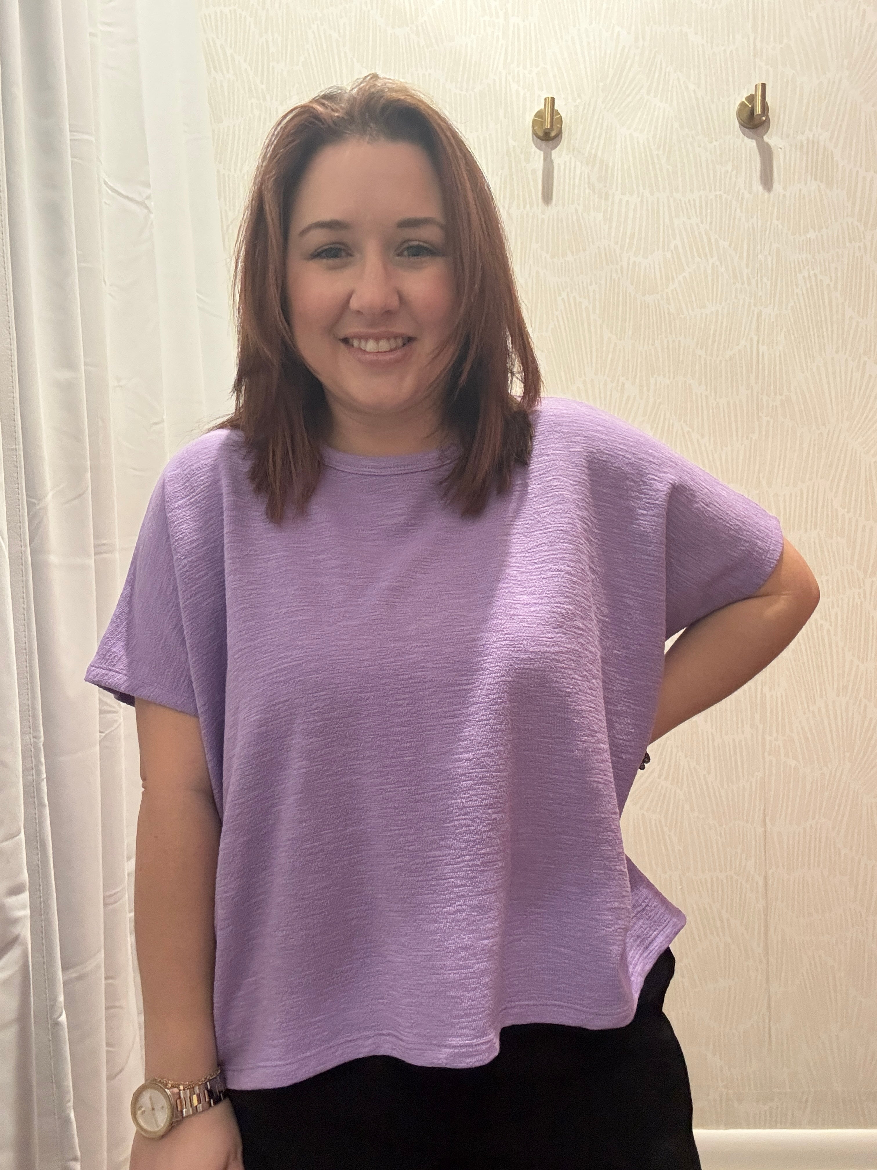 Cotton Slub Oversize Tee | Lavender