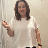 Cotton Slub Oversize Tee | White