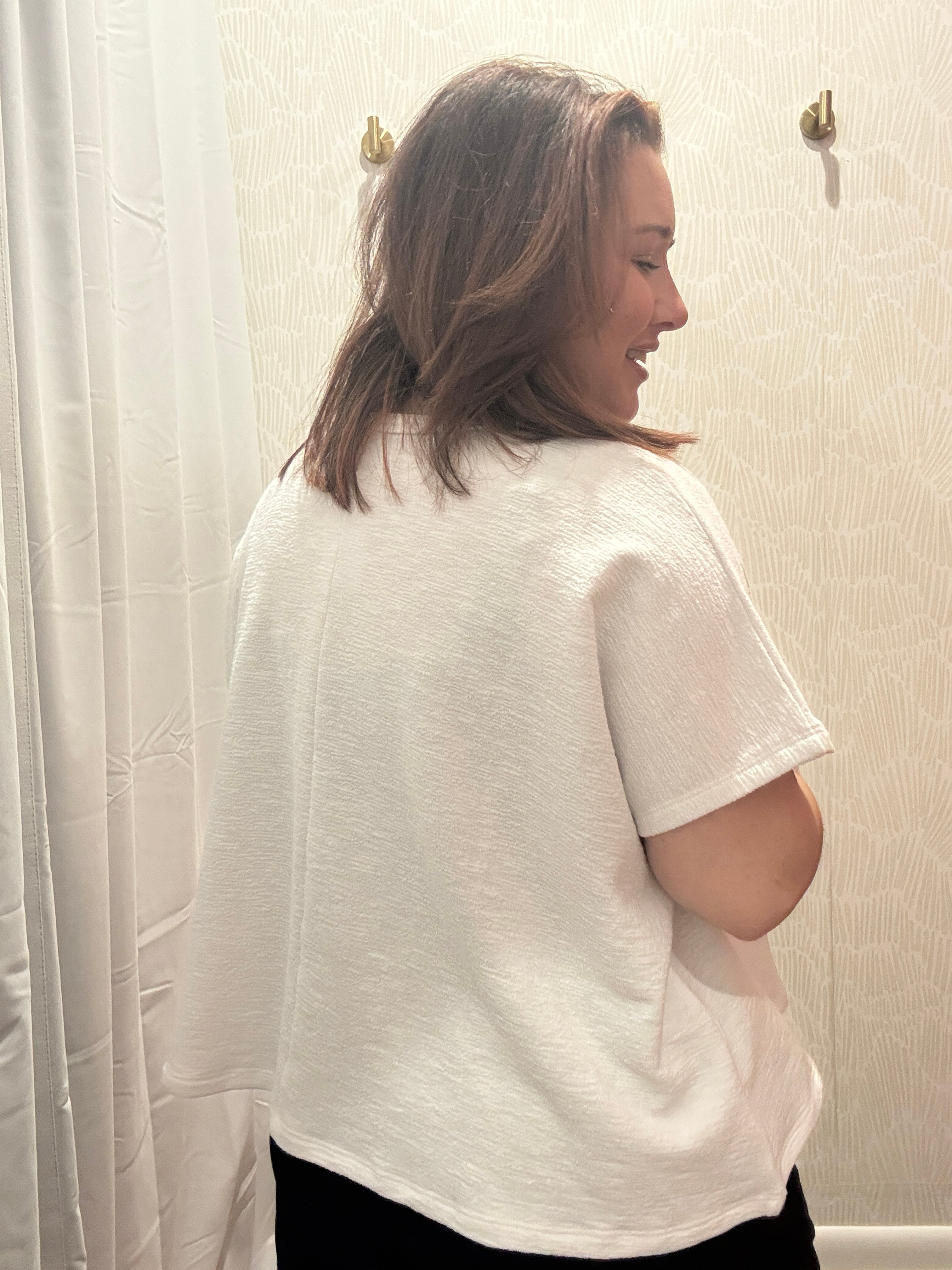 Cotton Slub Oversize Tee | White