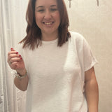 Cotton Slub Oversize Tee | White