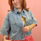 Emilie Cropped Denim Jacket