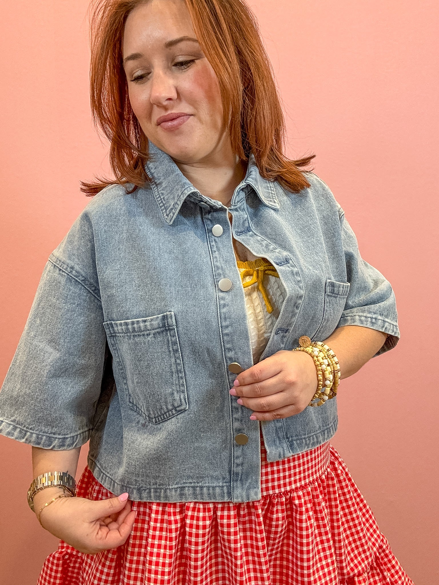 Emilie Cropped Denim Jacket