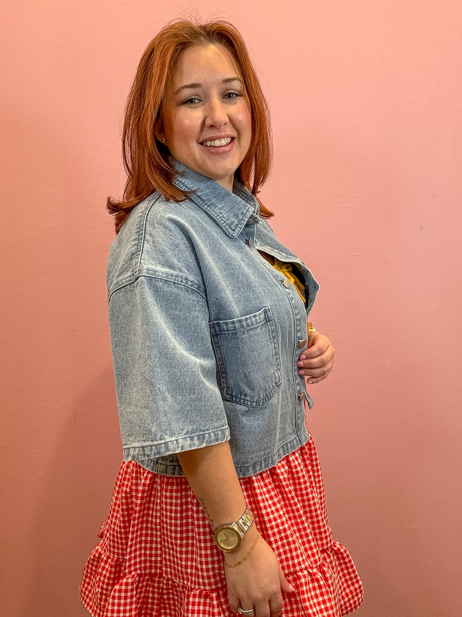 Emilie Cropped Denim Jacket