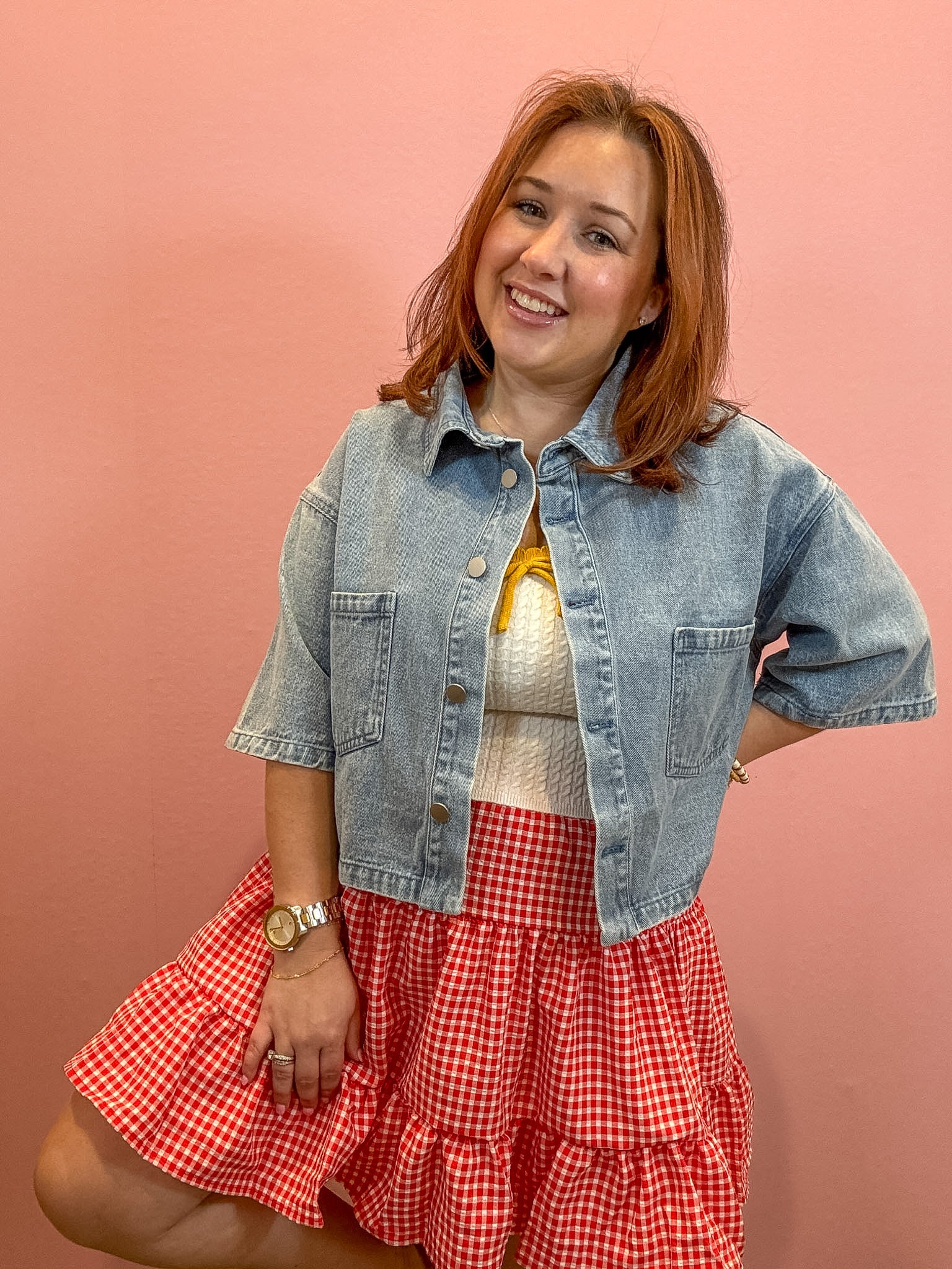 Emilie Cropped Denim Jacket