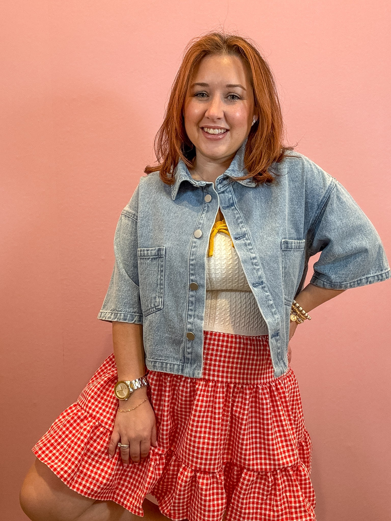 Emilie Cropped Denim Jacket