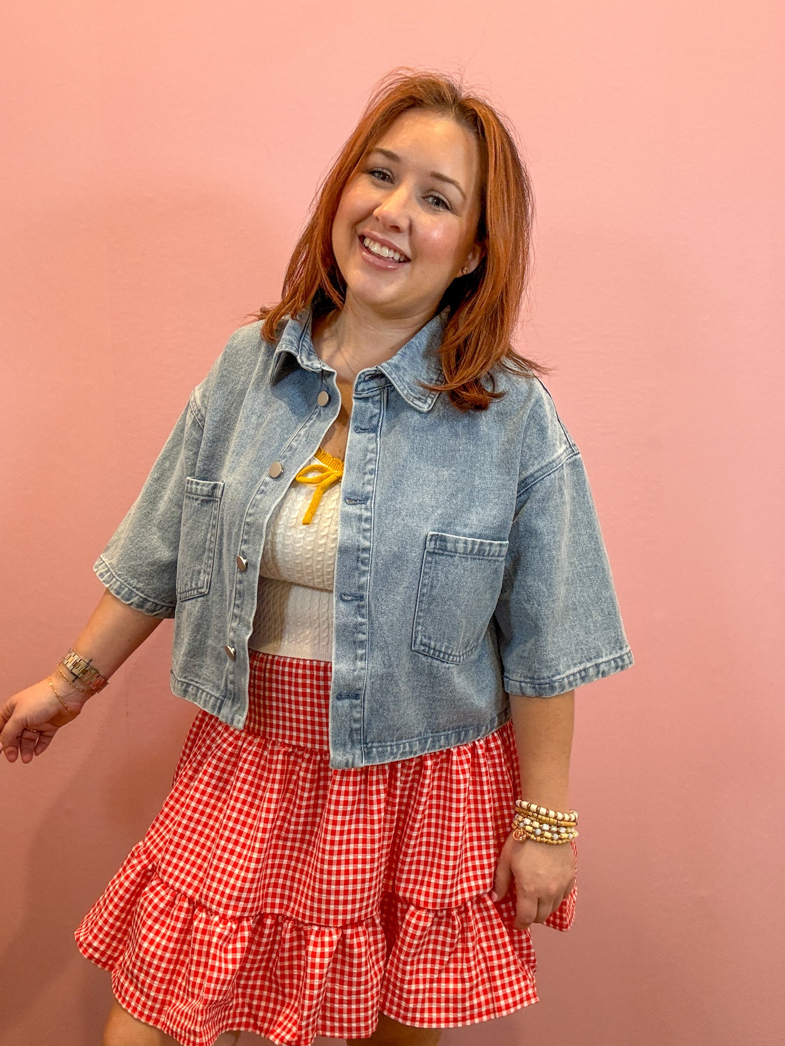 Emilie Cropped Denim Jacket