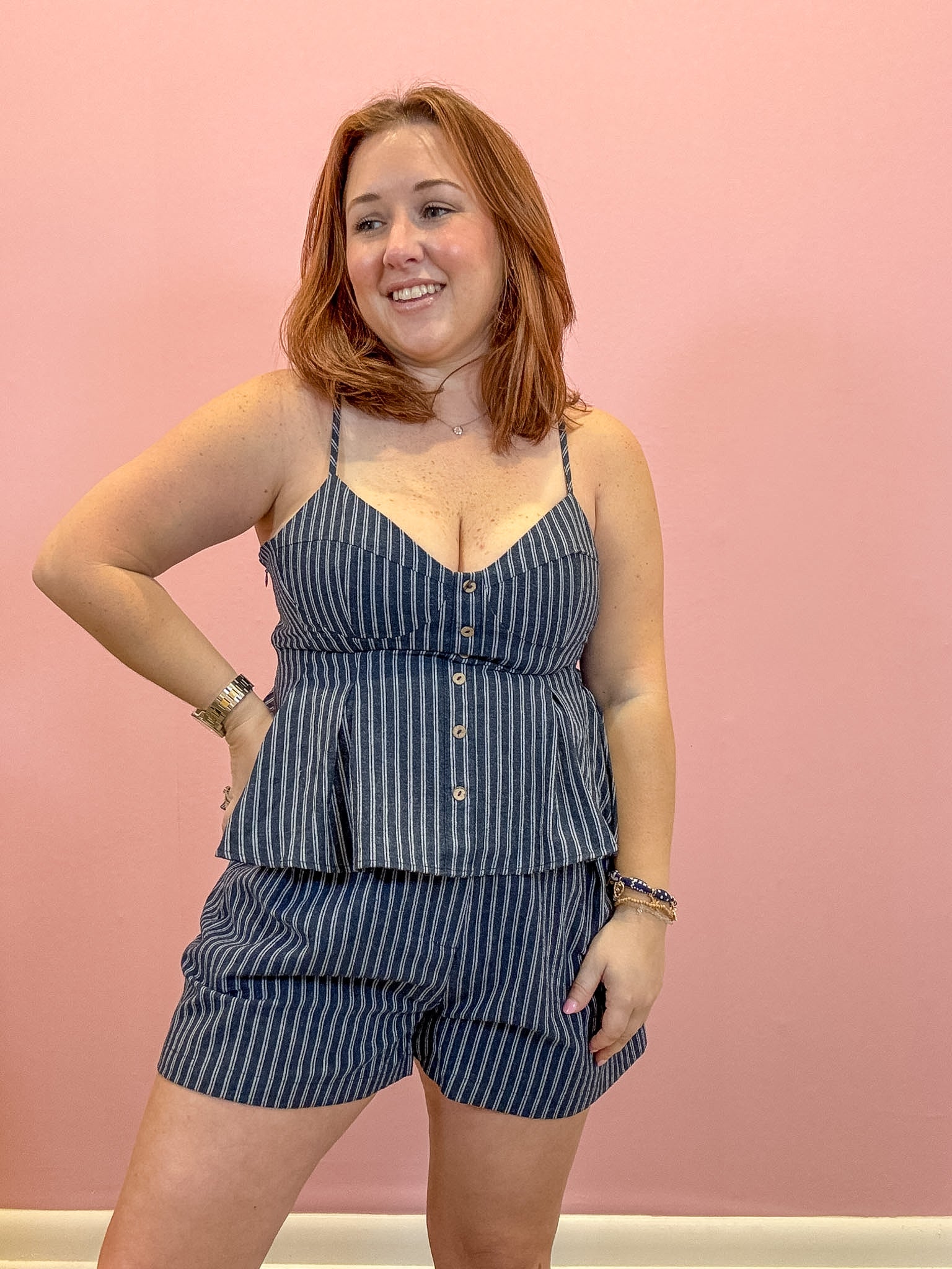 Stevie Striped Peplum Top