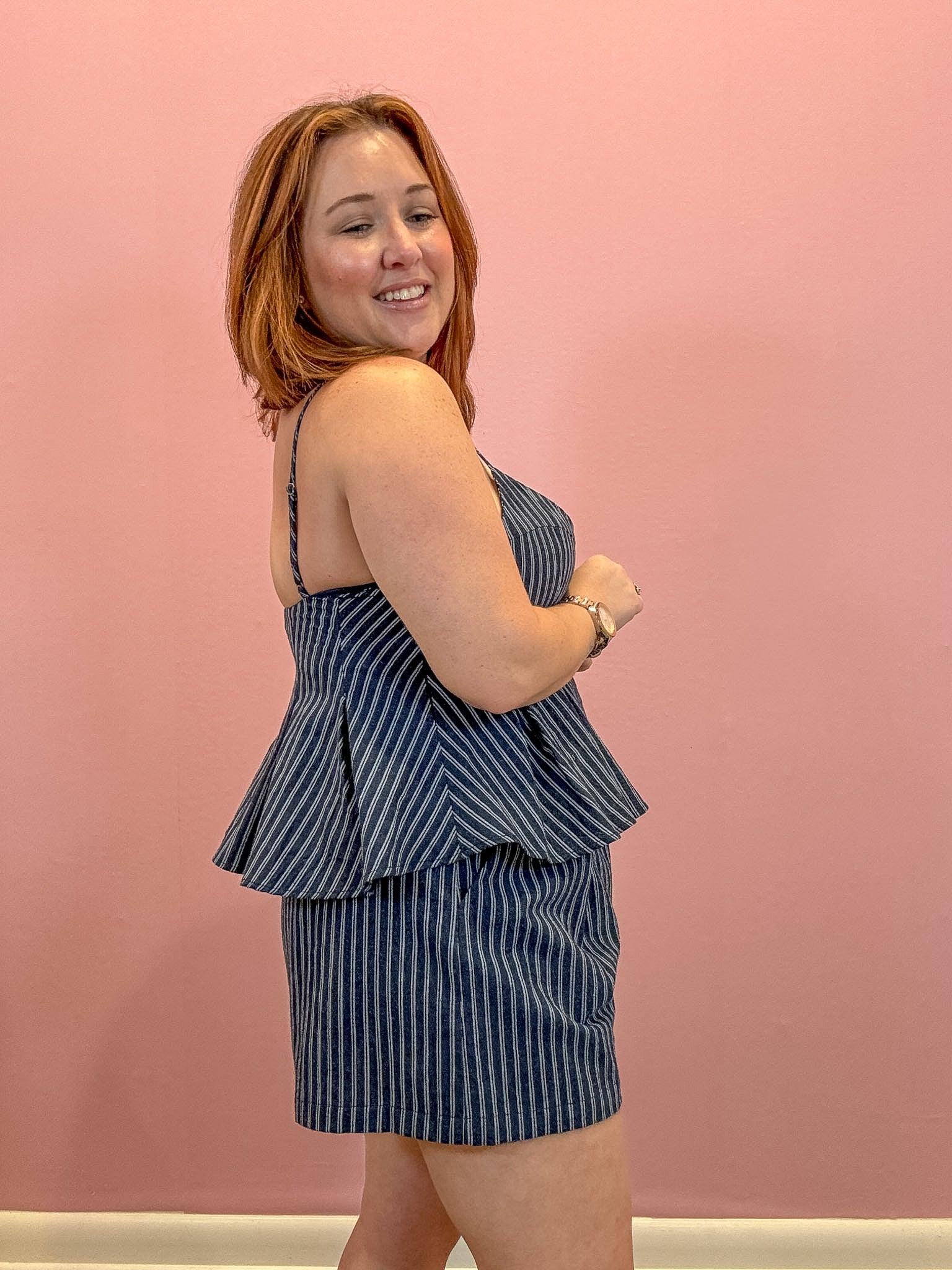Stevie Striped Peplum Top