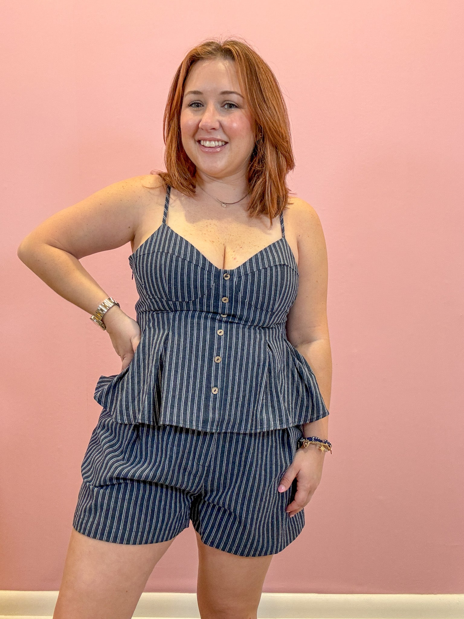 Stevie Striped Peplum Top