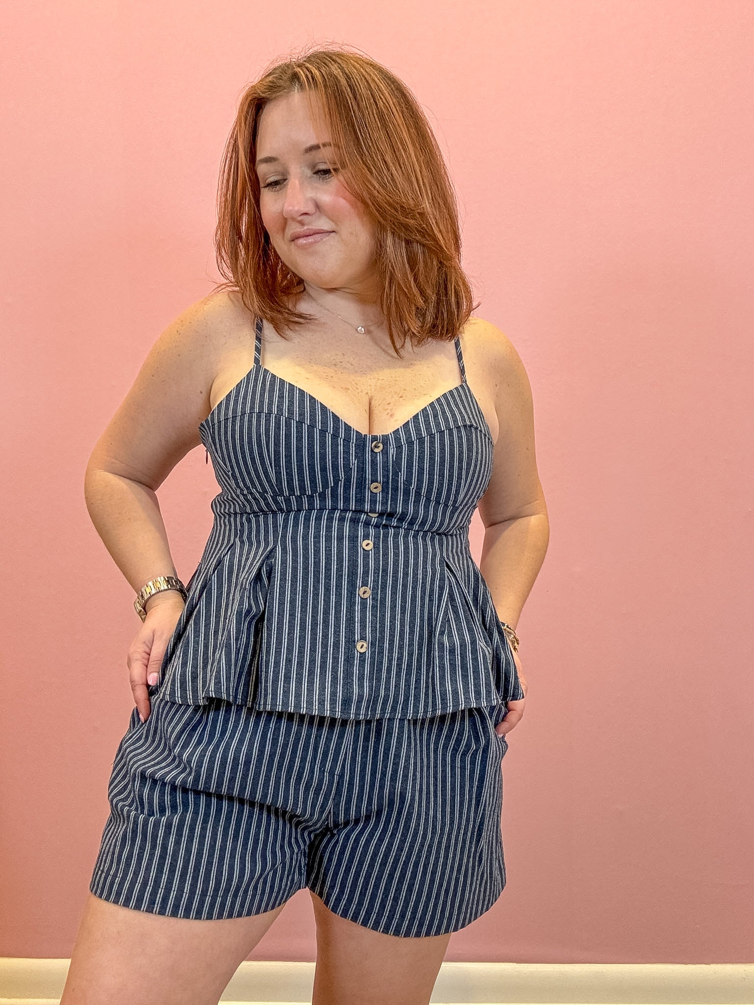 Stevie Striped Peplum Top