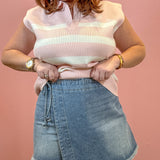 Brandy Side Tie Jean Skort