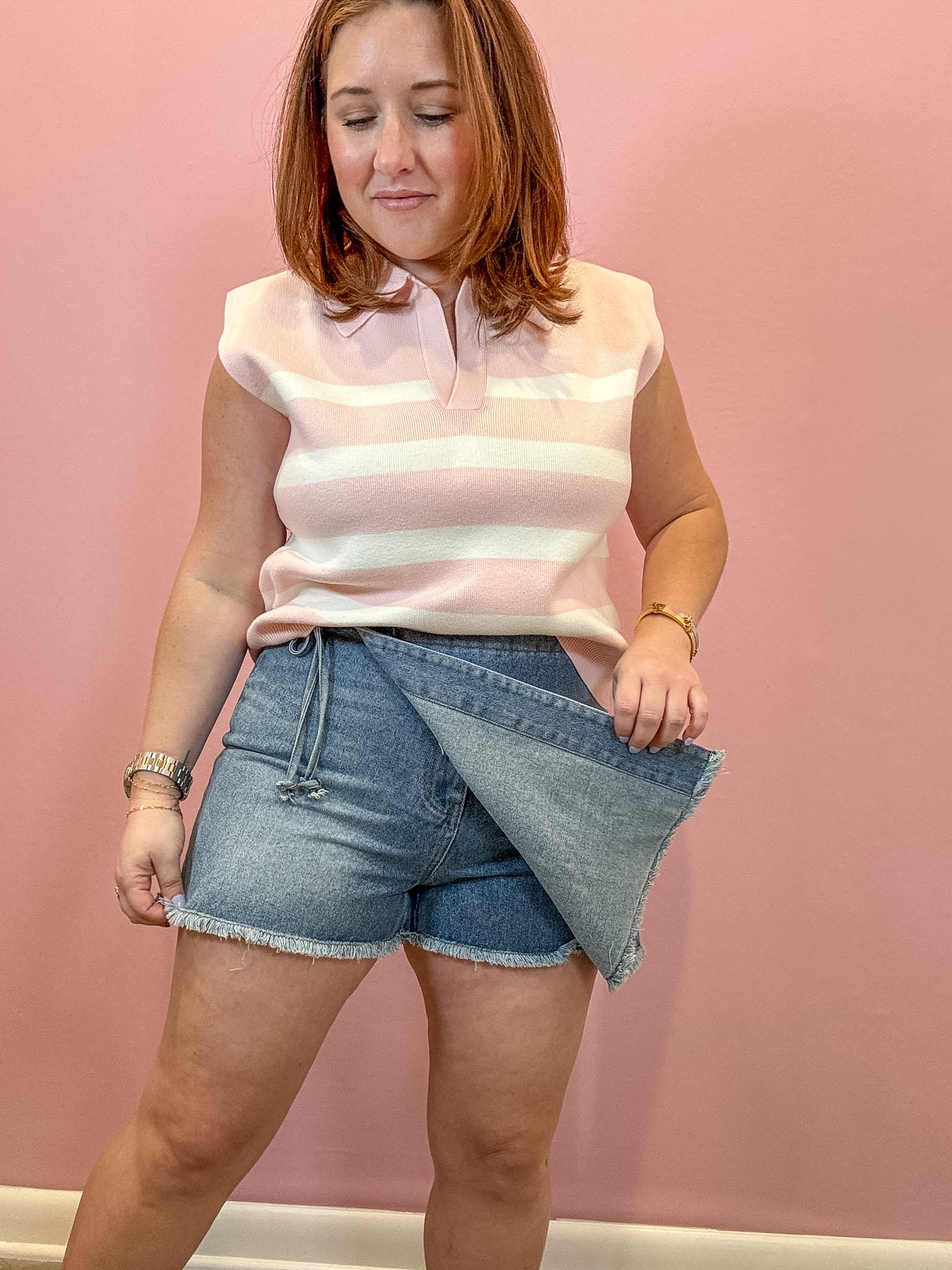 Brandy Side Tie Jean Skort
