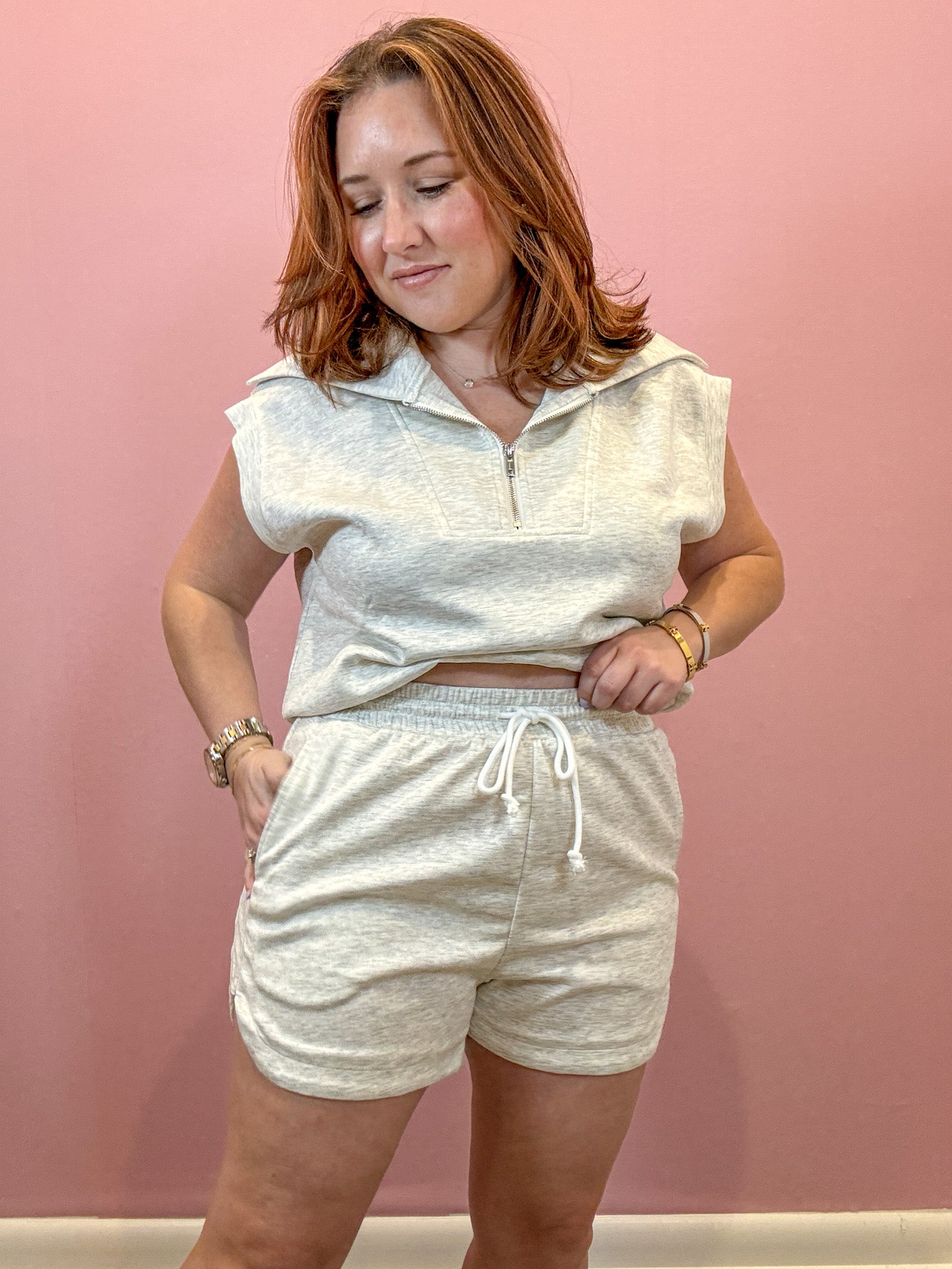 Grey Drawstring Sweatshorts