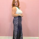 Tess Polka Dot & Floral Maxi Skirt