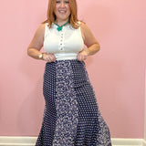 Tess Polka Dot & Floral Maxi Skirt