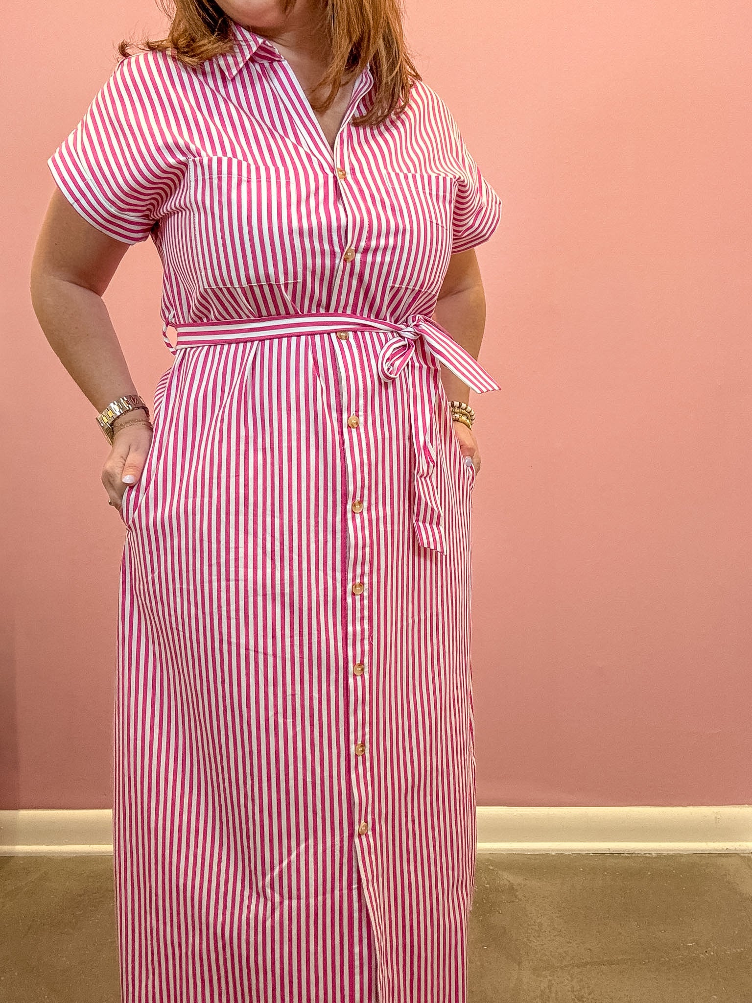Quinn Striped Poplin Shirt Dress