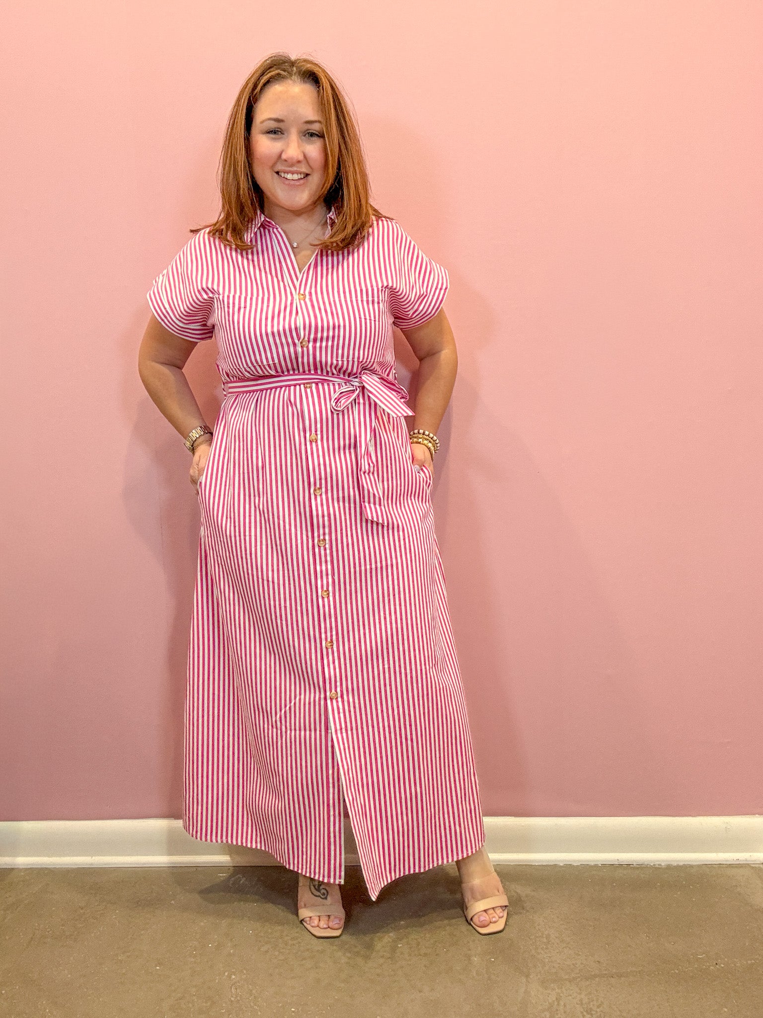 Quinn Striped Poplin Shirt Dress