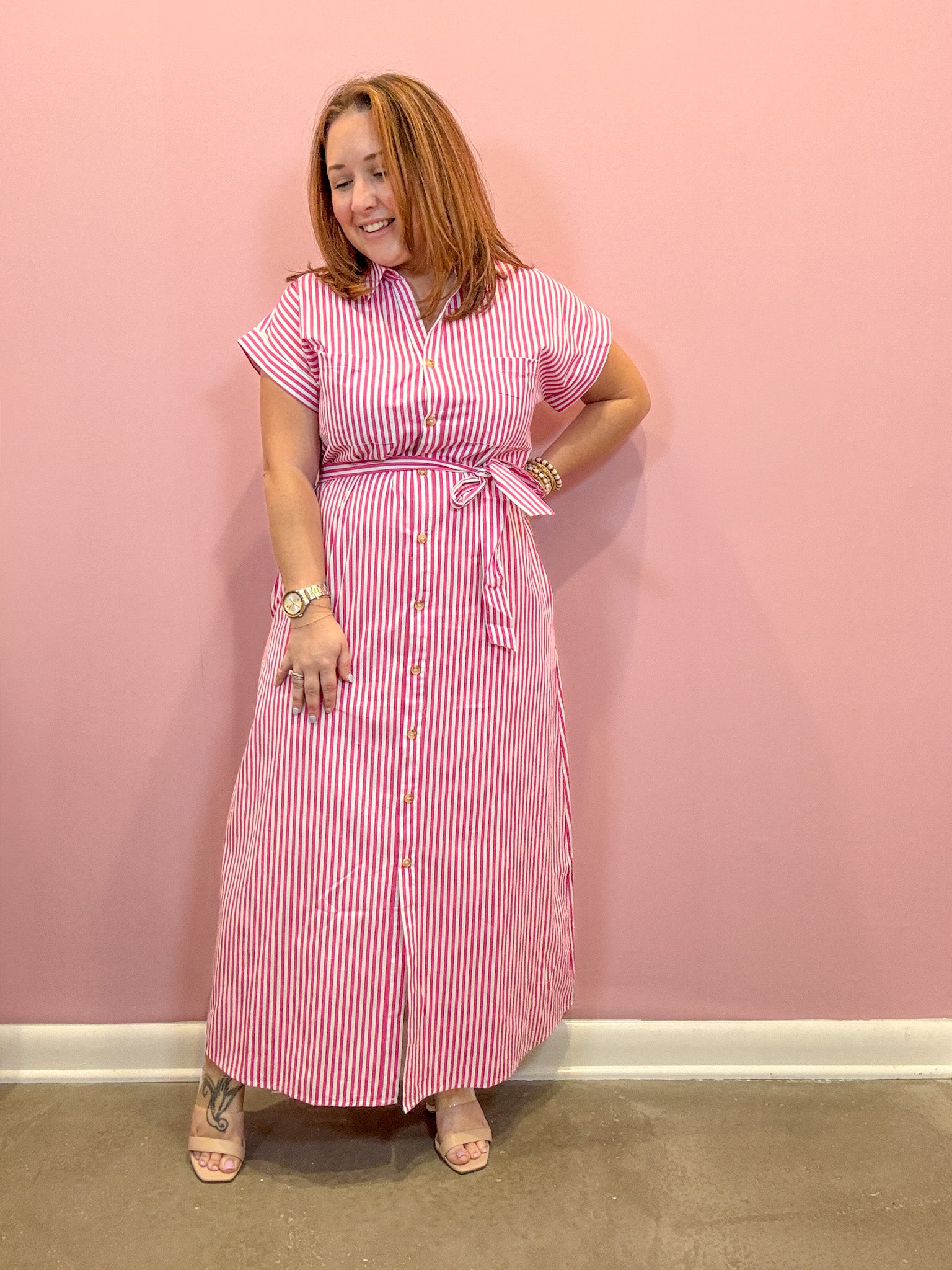 Quinn Striped Poplin Shirt Dress