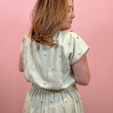 Ash Embroidered Balloon Top
