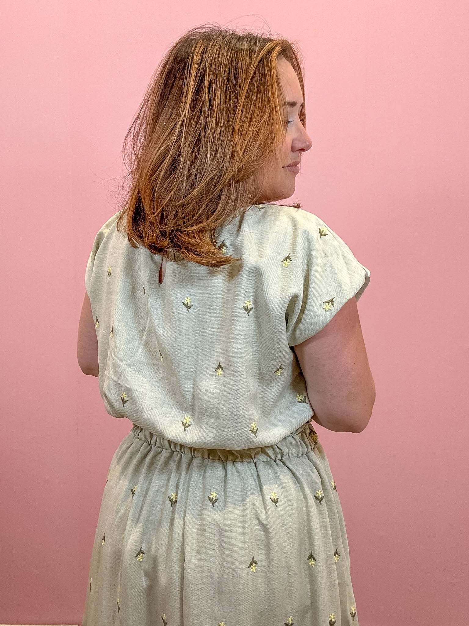 Ash Embroidered Balloon Top